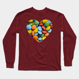 Vintage Colorful Candy Chocolate Photograph Heart Long Sleeve T-Shirt